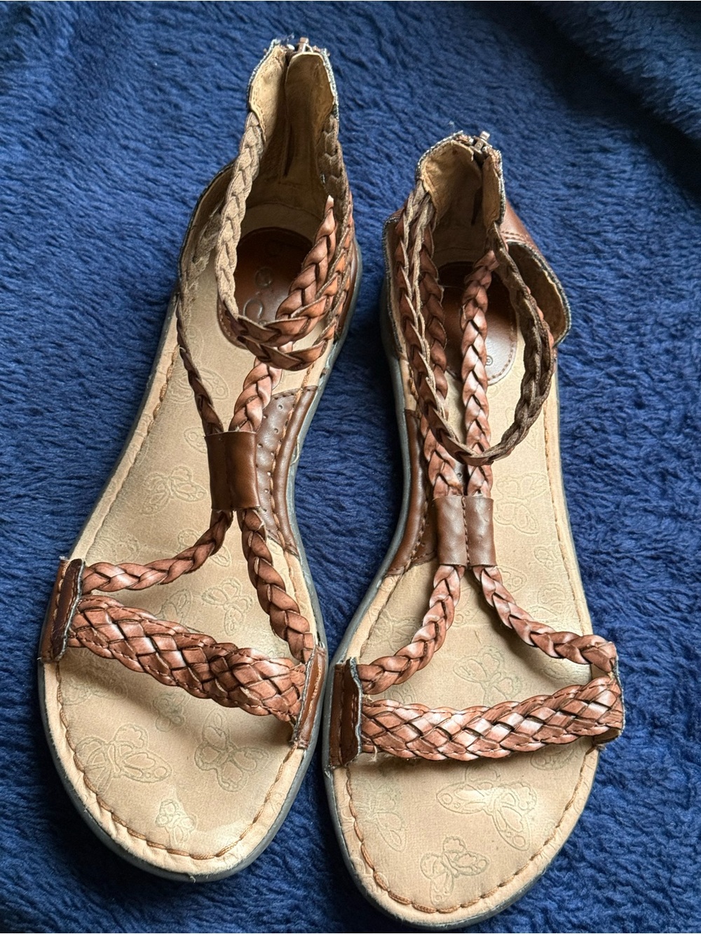 b.o.c. Braided Brown Gladiator Sandals